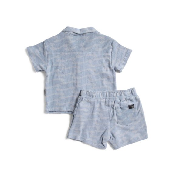 VOLCOM Blue Toddler Boys 2pc Toweling Terry Top And Shorts Set - Picture 2 of 2